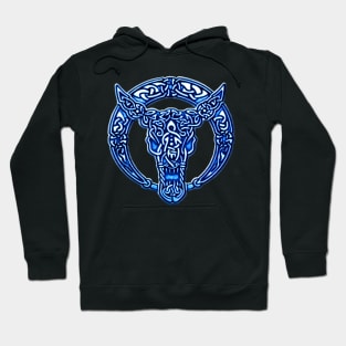 Blue Celtic Bull Celtic Knots Hoodie